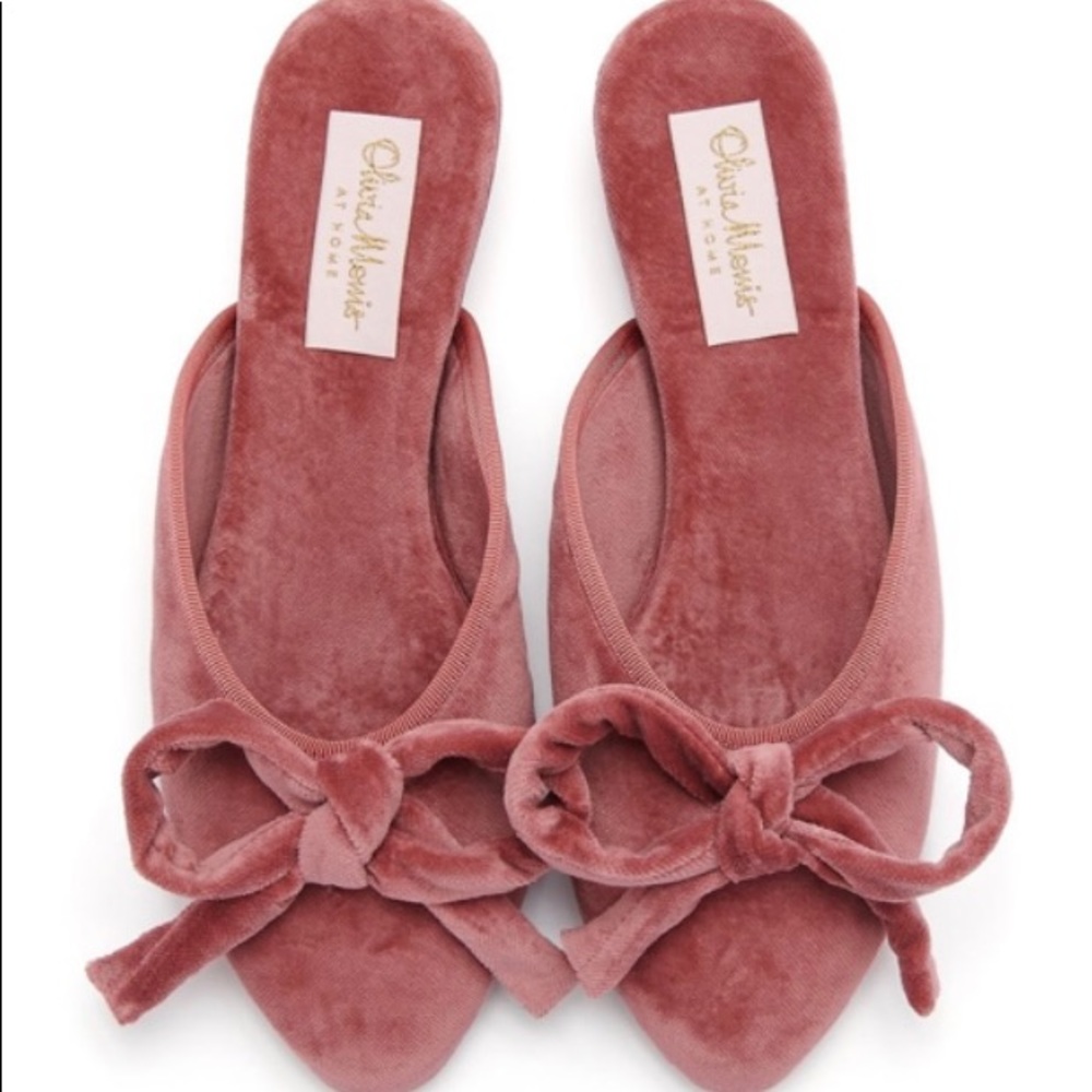 Olivia Morris Daphne velvet rose pink house shoes size 38 brand new in box